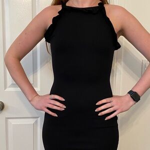 Charlotte Russe Little Sexy Black Stretch Contour Bodycon Halter Dress Neck